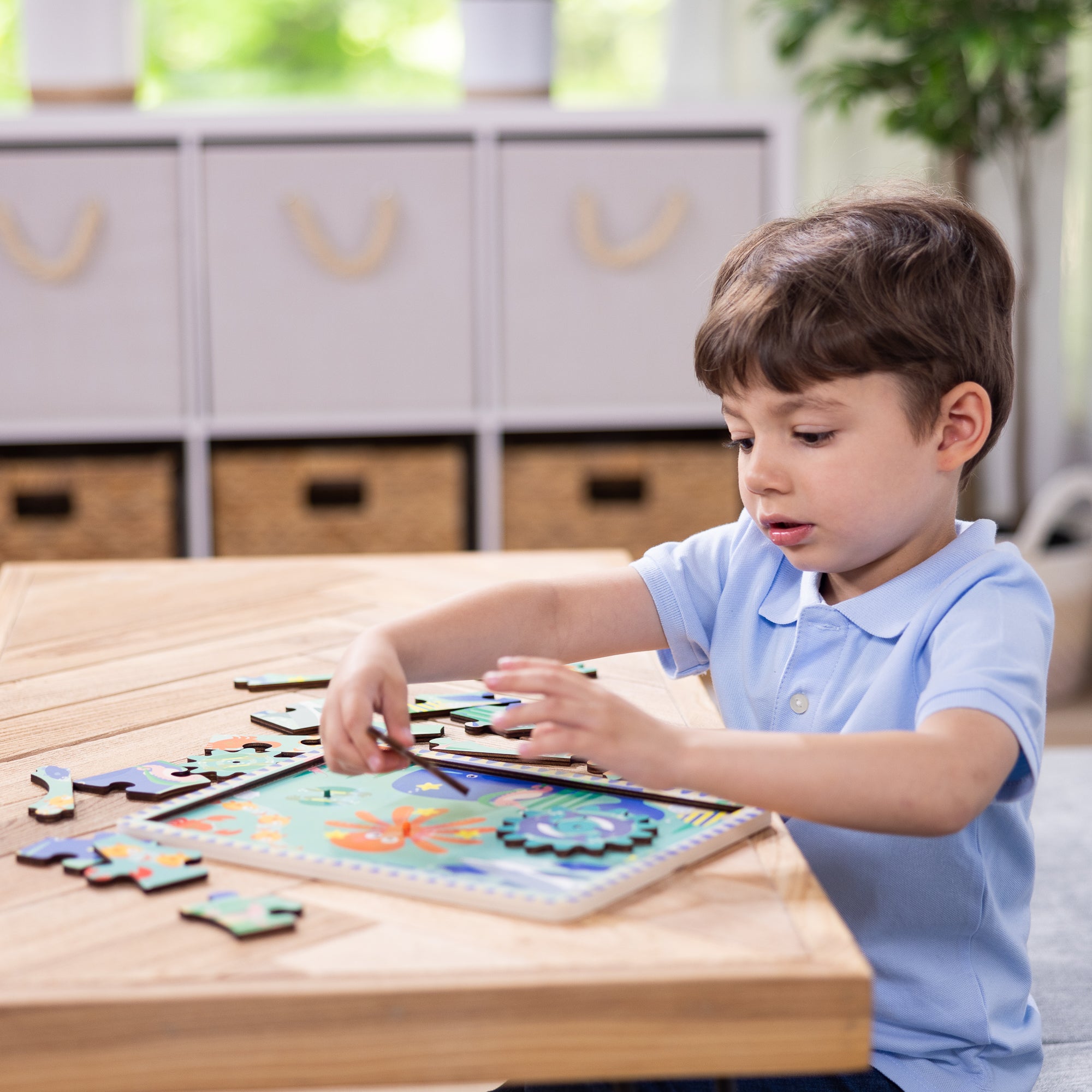Wooden Underwater Gear Puzzle – 18 Pieces - Image 8