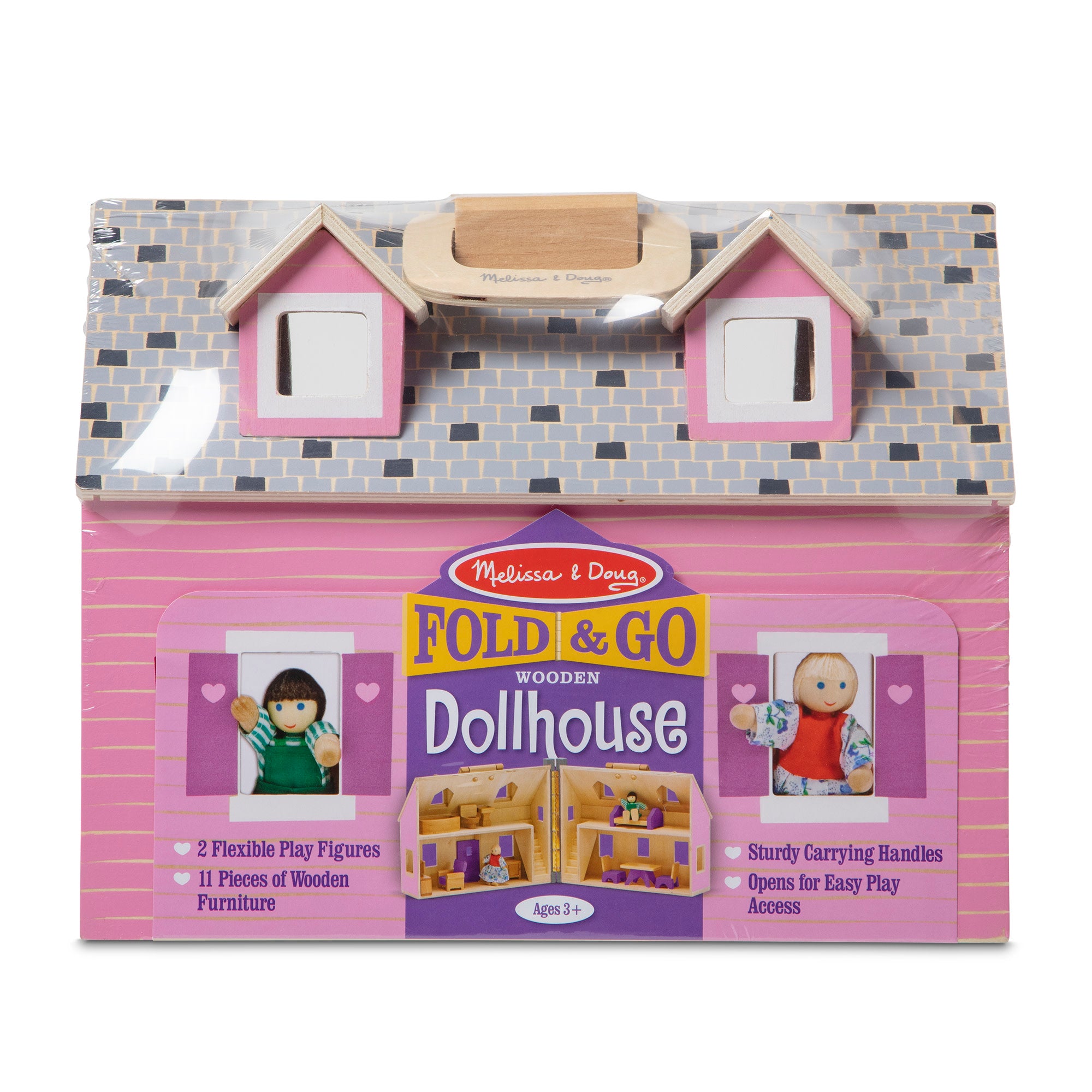 Wooden Fold & Go Dollhouse - Image 3