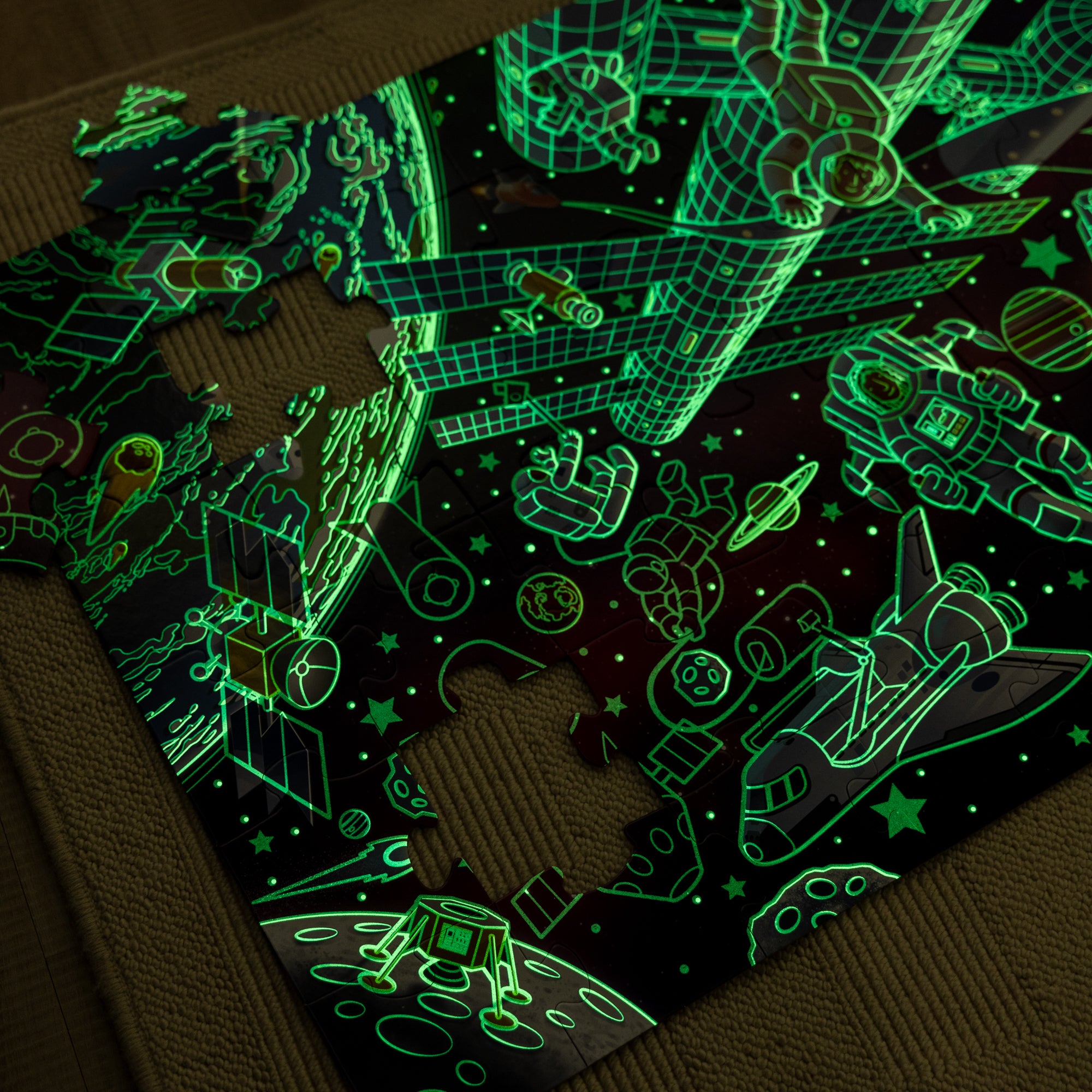 Outer Space Glow-in-the-Dark Floor Puzzle – 48 Pieces - Image 4