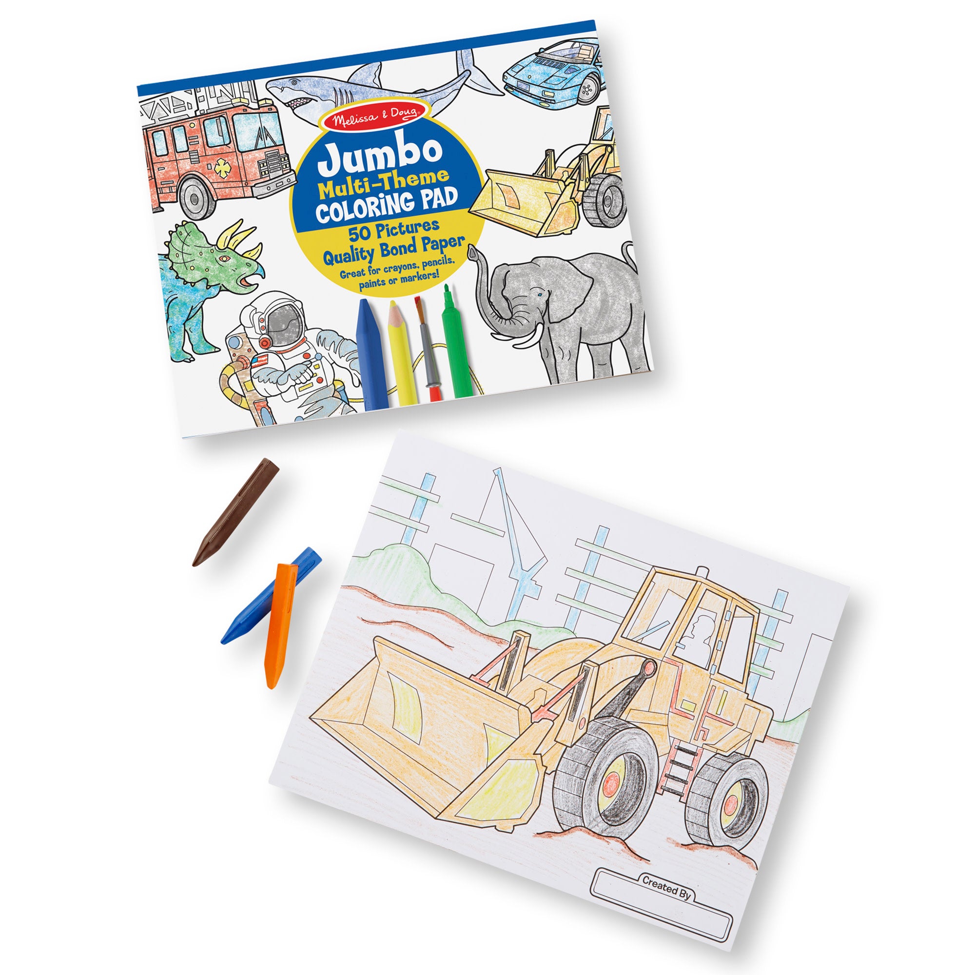 Jumbo 50-Page Kids' Coloring Pad - Space. Sharks. Sports. and More - Image 4