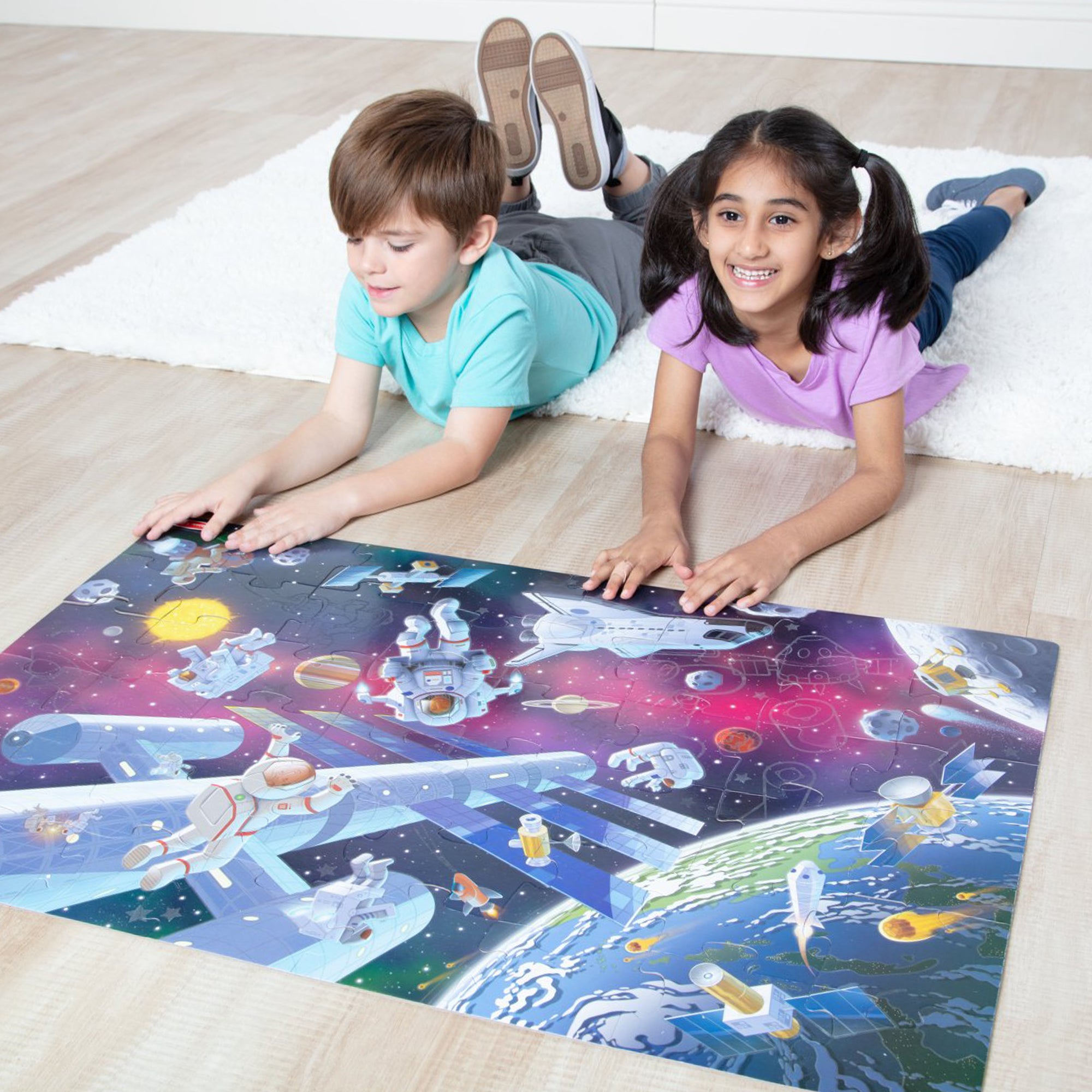 Outer Space Glow-in-the-Dark Floor Puzzle – 48 Pieces - Image 2