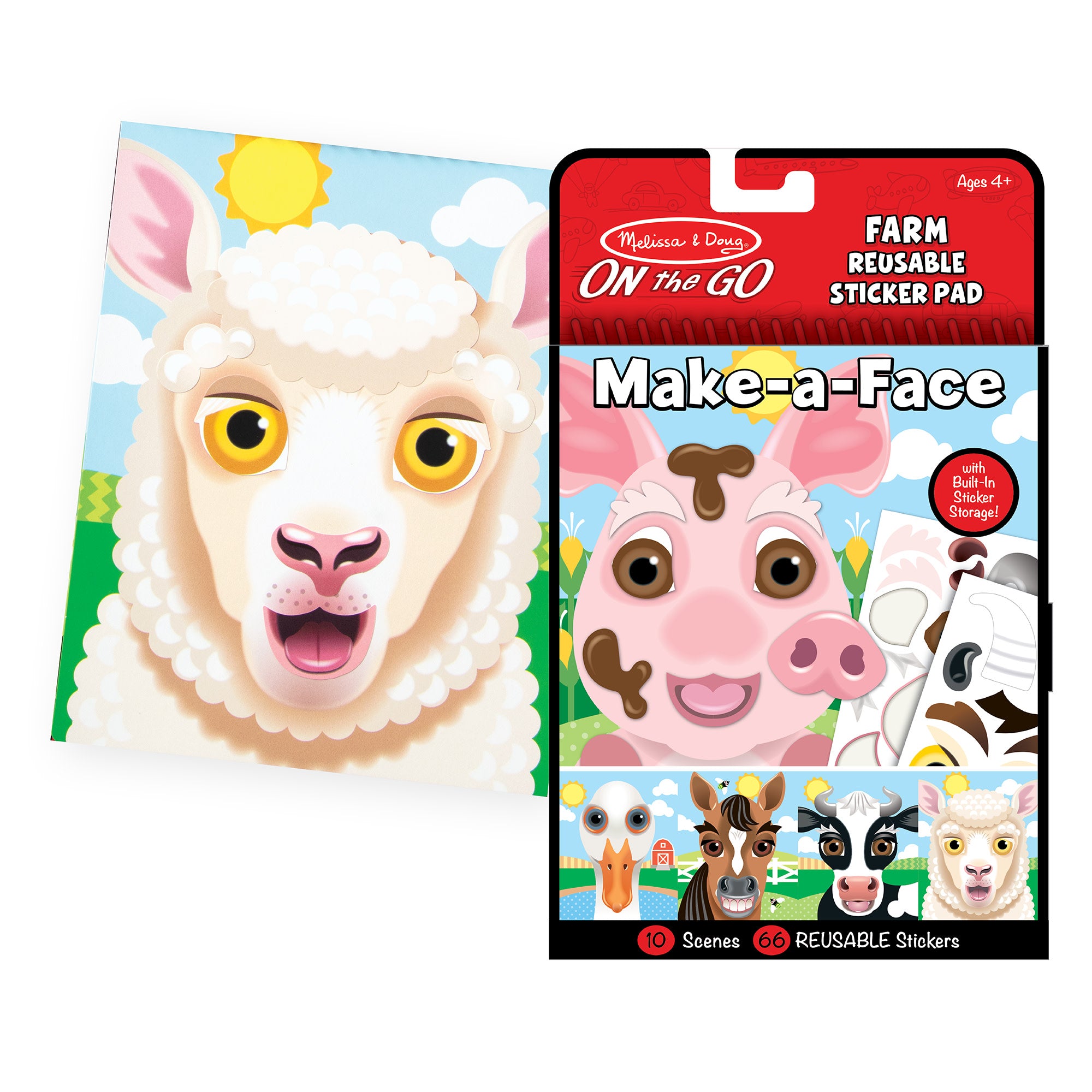 Make-A-Face Reusable Sticker Pad 3-Pack: Safari. Farm. Pets - Image 3