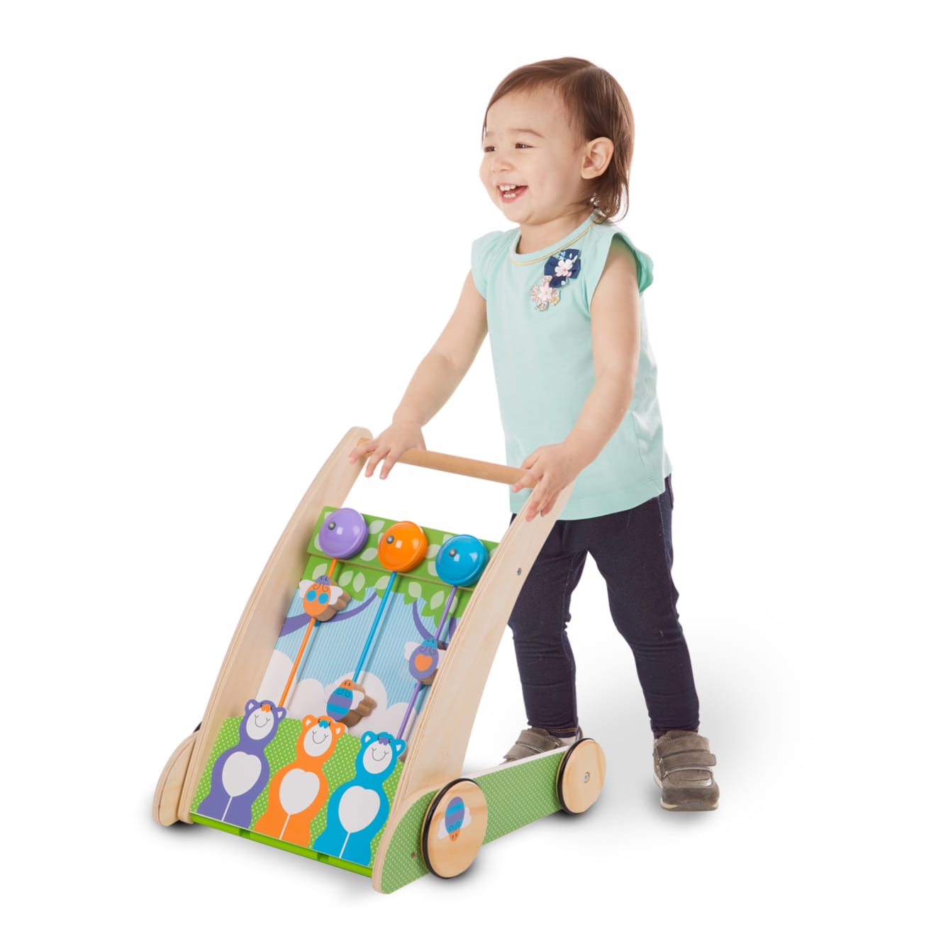 First Play Wooden Ring and Ding Forest Friends Push Toy - Image 4