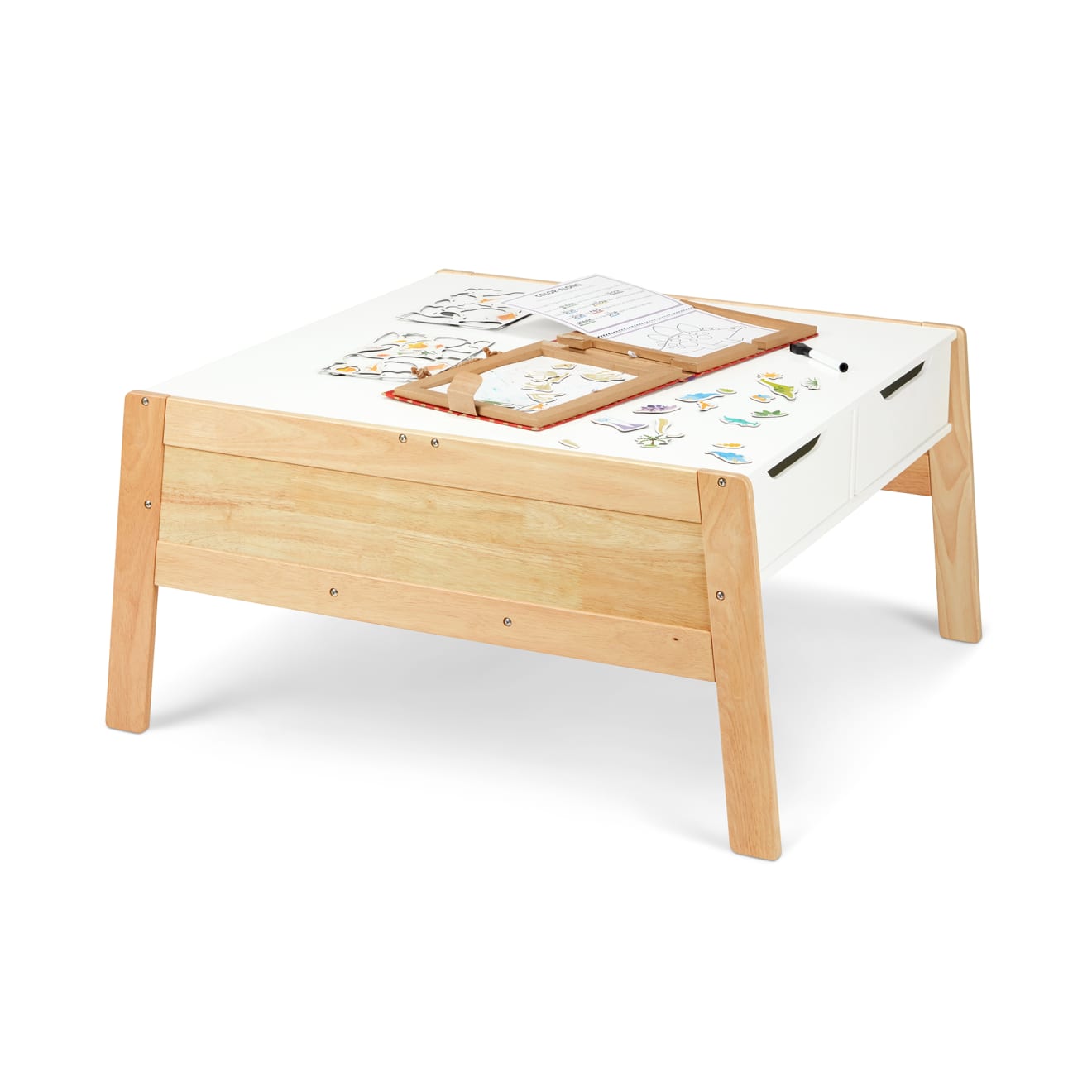 Wooden Art & Activity Table with Bins - Image 3