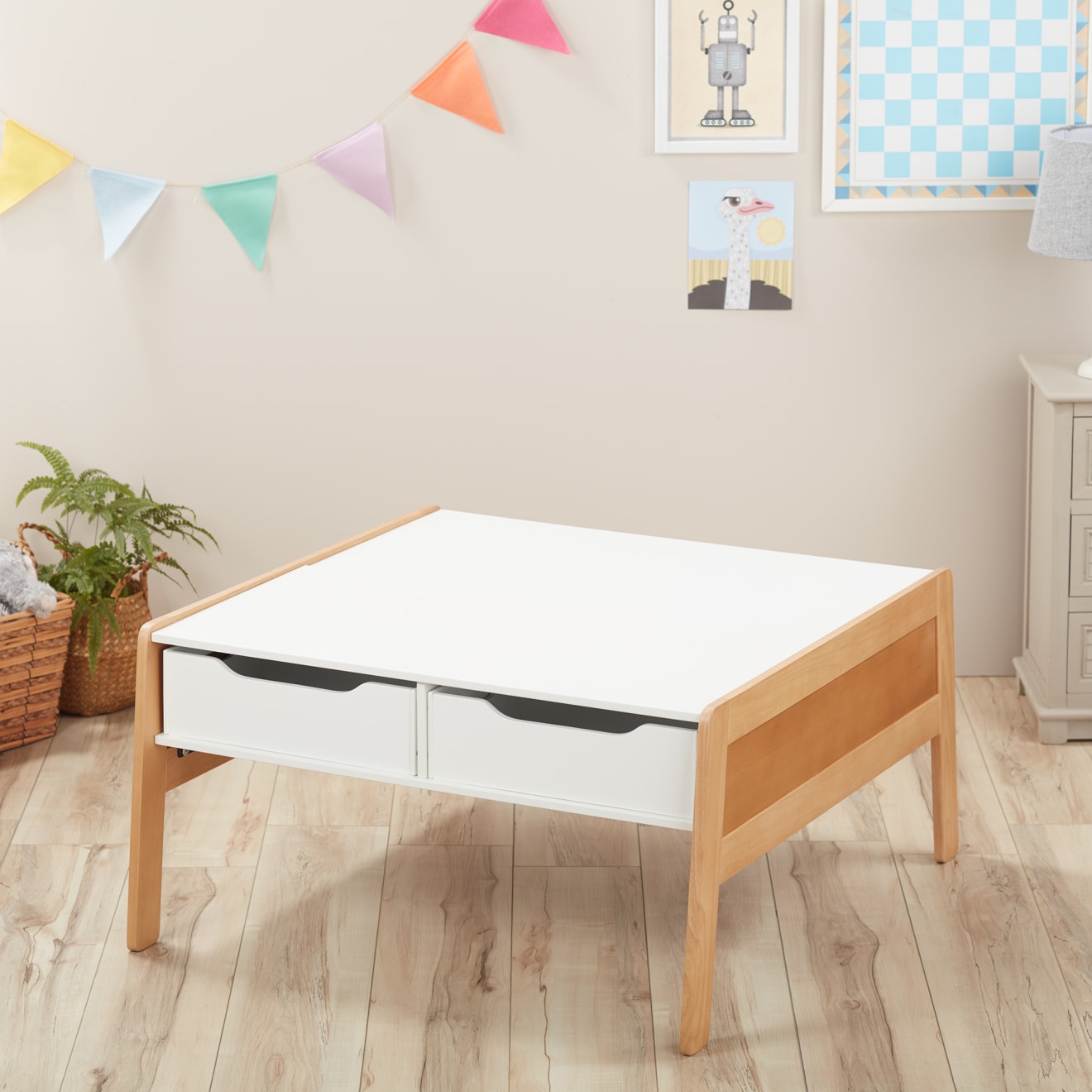 Wooden Art & Activity Table with Bins - Image 5