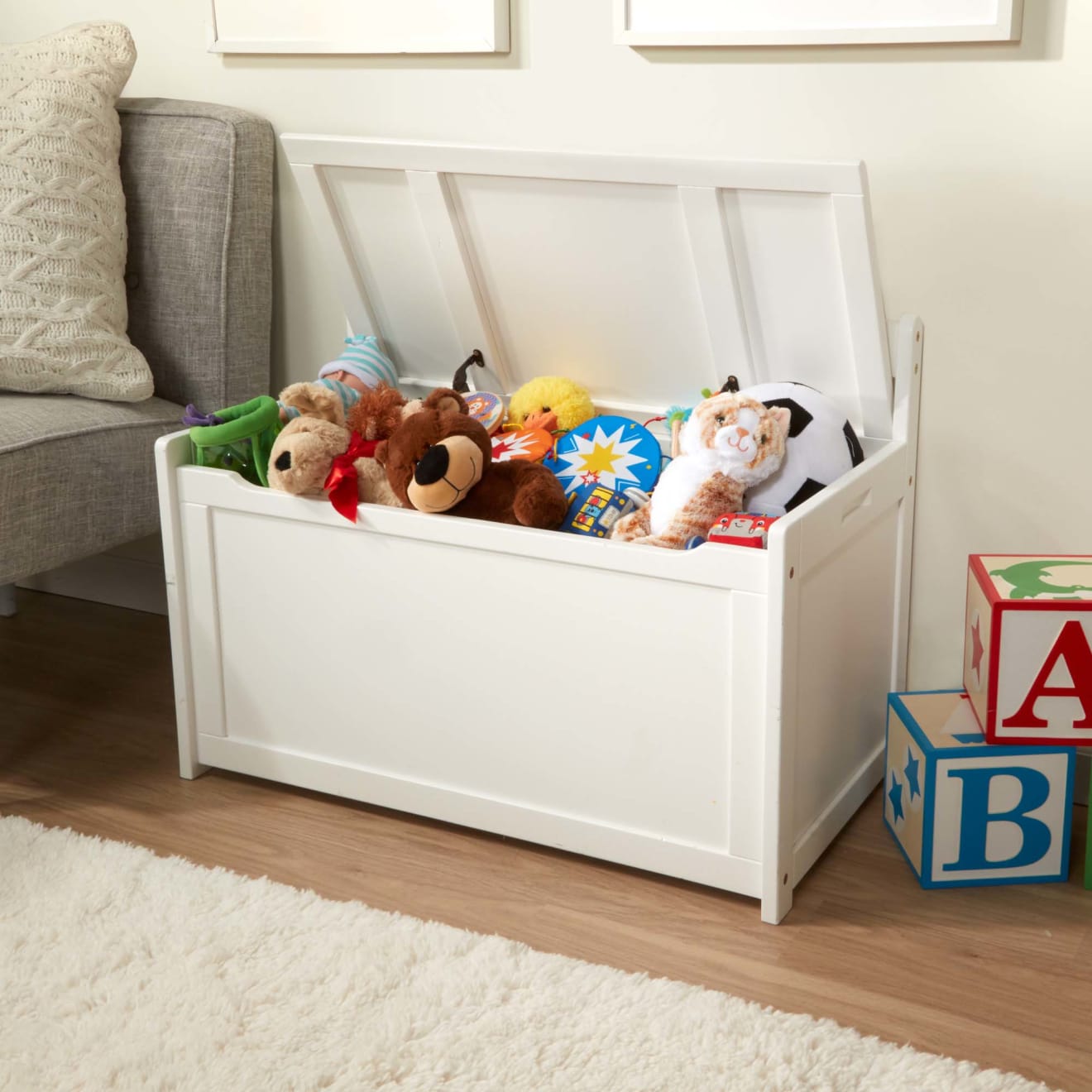 Wooden Toy Chest (White) - Image 9