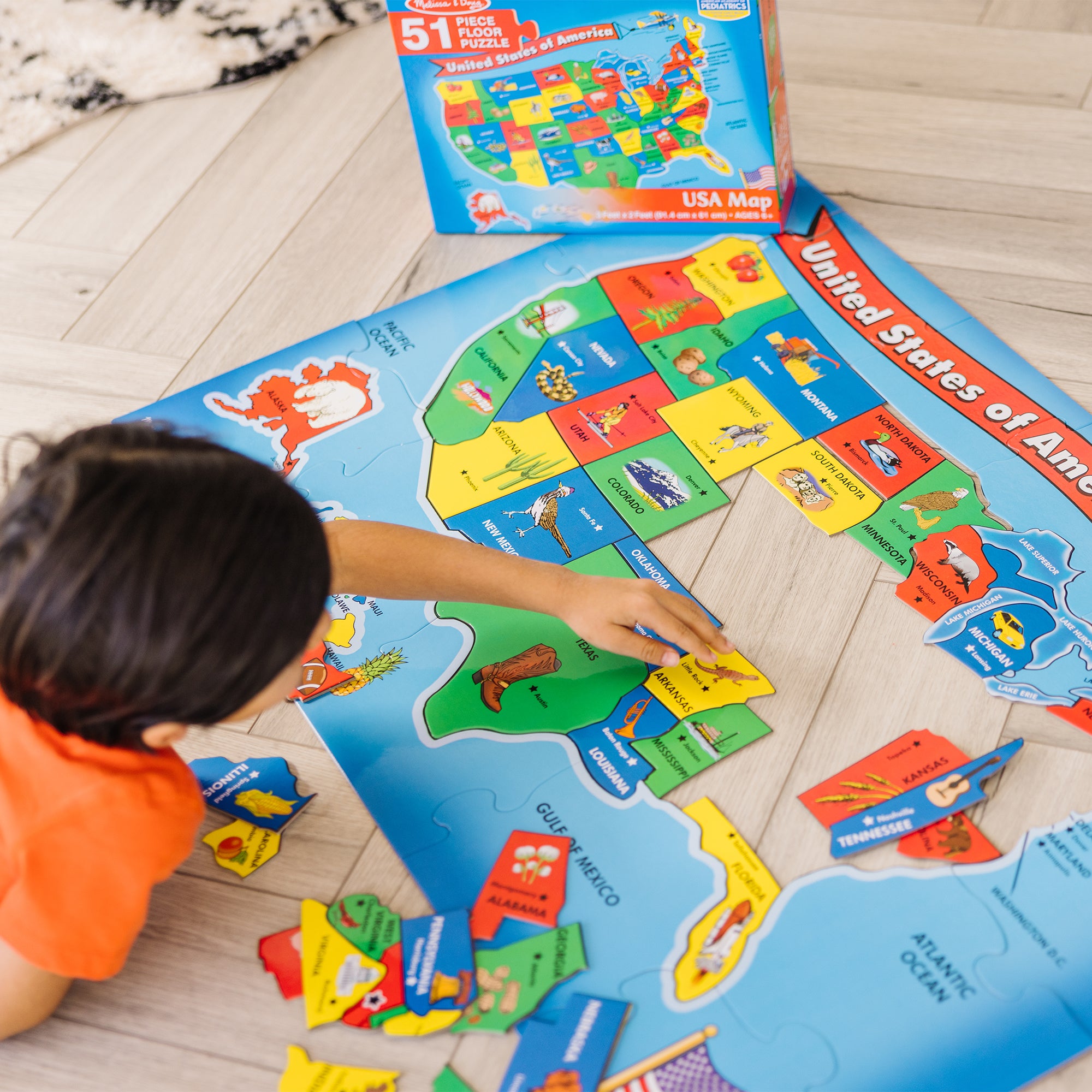 USA Map Floor Puzzle - 51 Pieces - Image 8