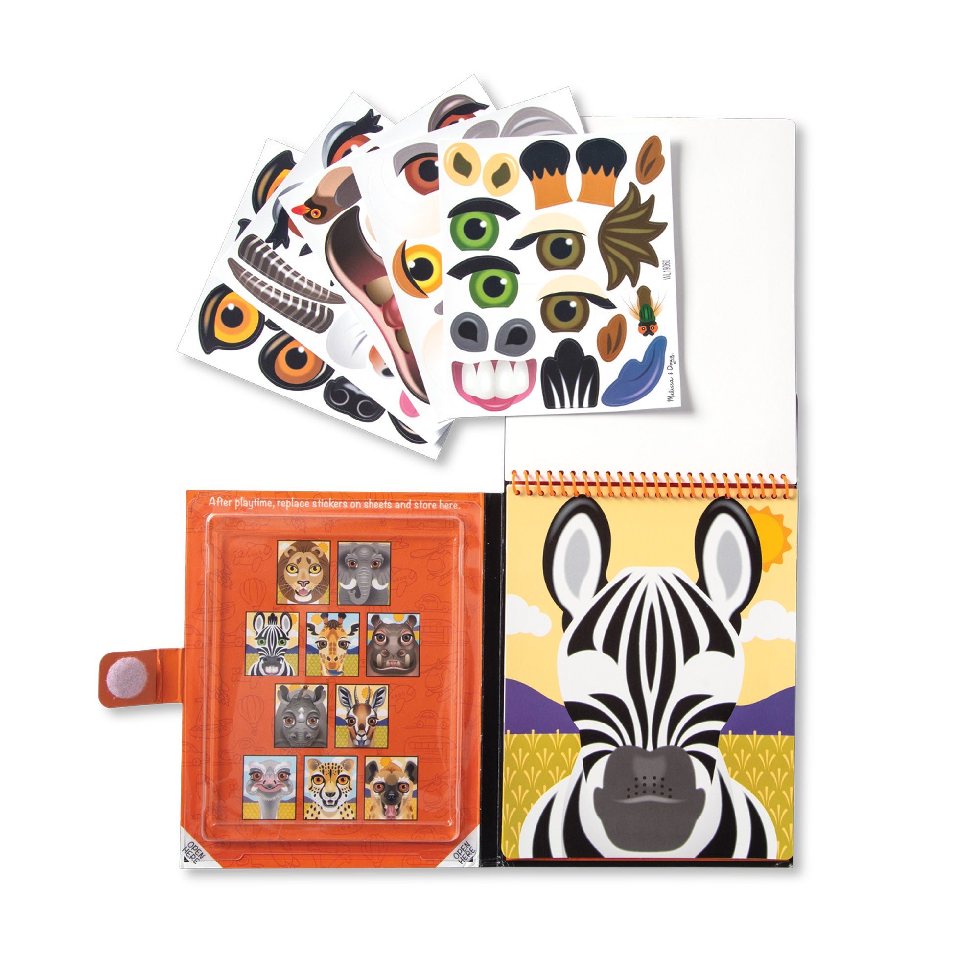 Make-A-Face Reusable Sticker Pad 3-Pack: Safari. Farm. Pets - Image 4
